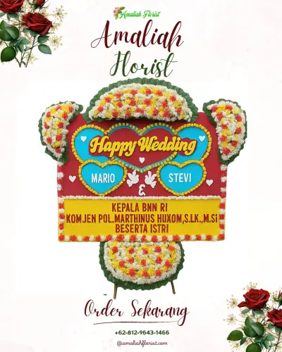 Karangan Papan Bunga Pernikahan di Wismakerta